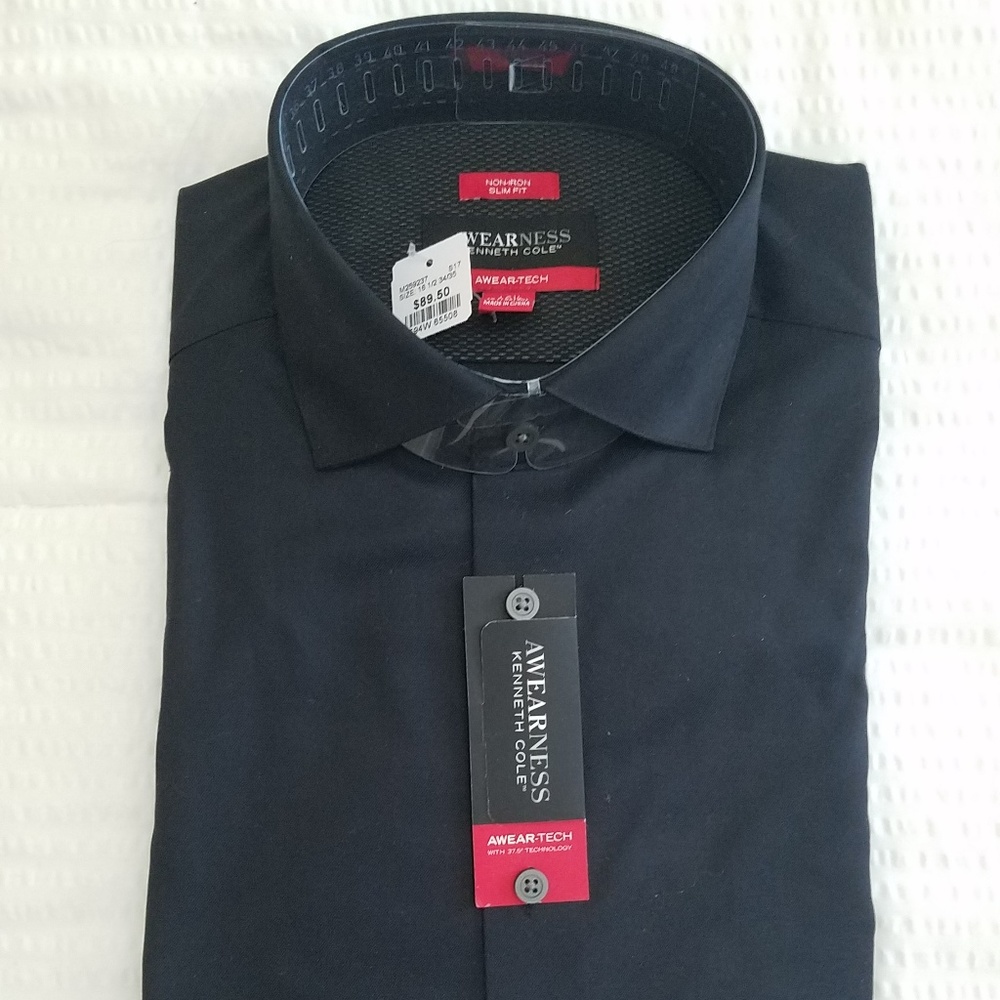 NWT - Men's Black Dress Shirt - Button Down